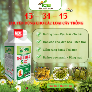 Phân Bón Hỗn Hợp NPK 15-31-15 | Giải Pháp Dinh Dưỡng Cân Đối Giúp Ra Hoa Tốt, Đậu Trái Cao, Cây Khỏe Bền