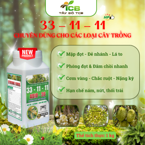 Phân Bón NPK Bổ Sung Vi Lượng 33-11-11 | Giải Pháp Nuôi Đọt Mạnh, Lá Xanh Dày, Cây Sung Khỏe Toàn Diện